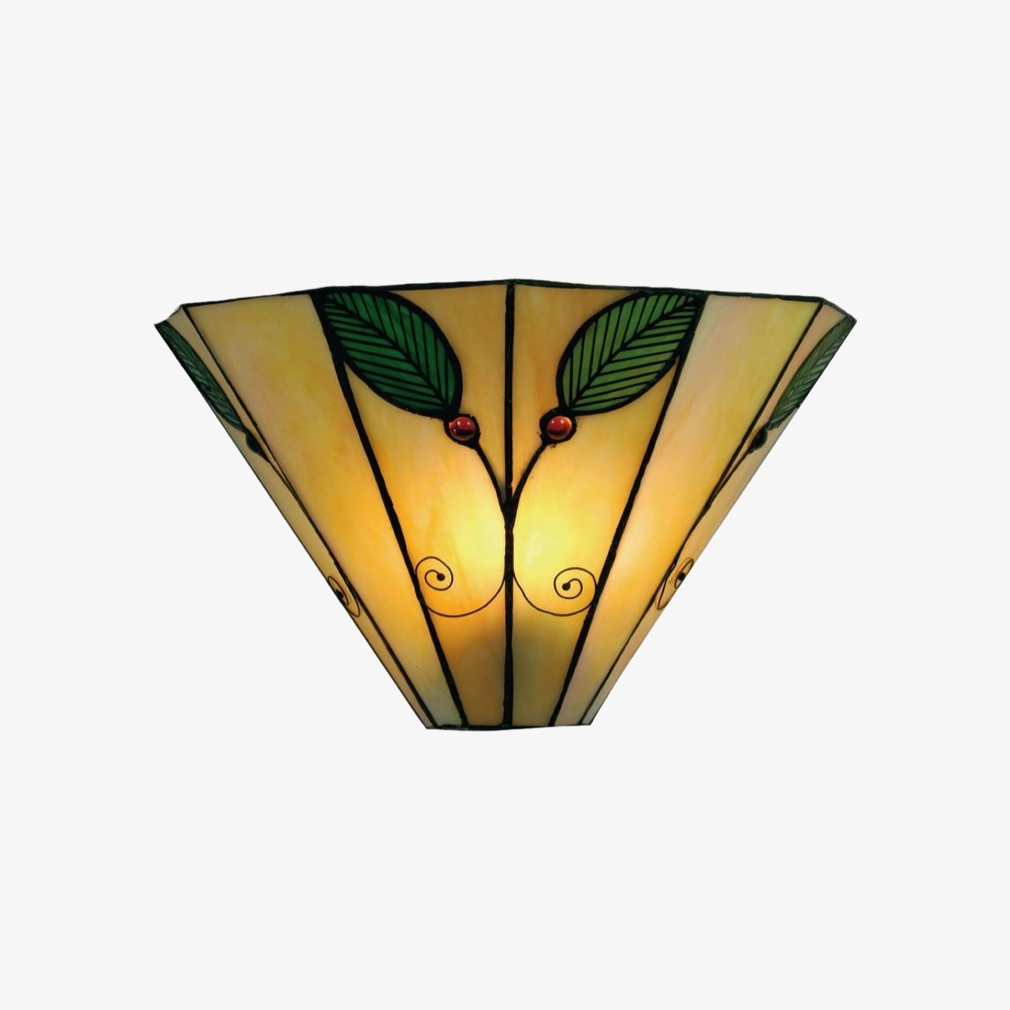TiffStar Art Nouveau Leaf Motif Tiffany Wall Sconce - Vintage Inspired Accent Lighting for Hallway and Living Room T821