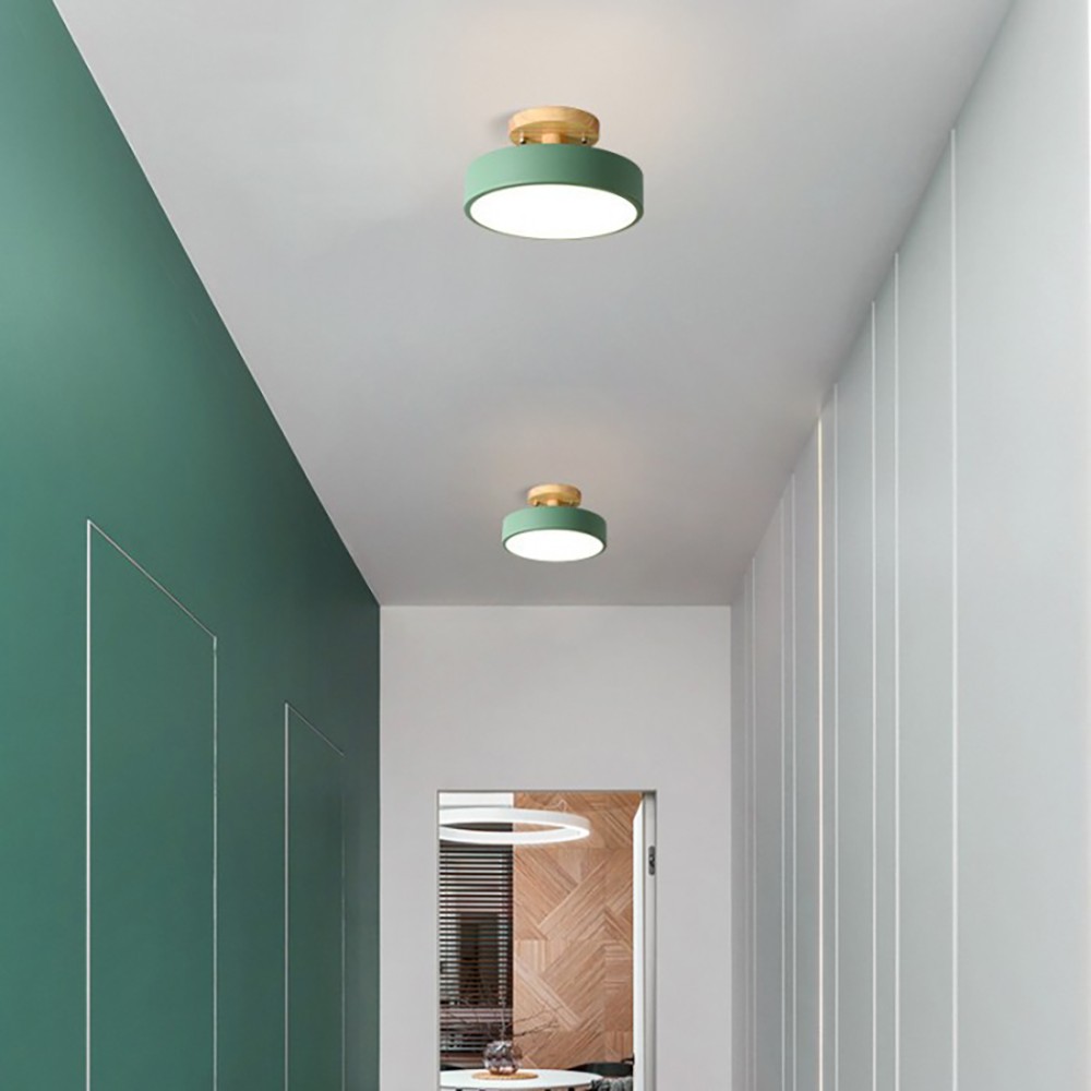 Nordic Macaroon Wooden Round Ceiling Lamp S90