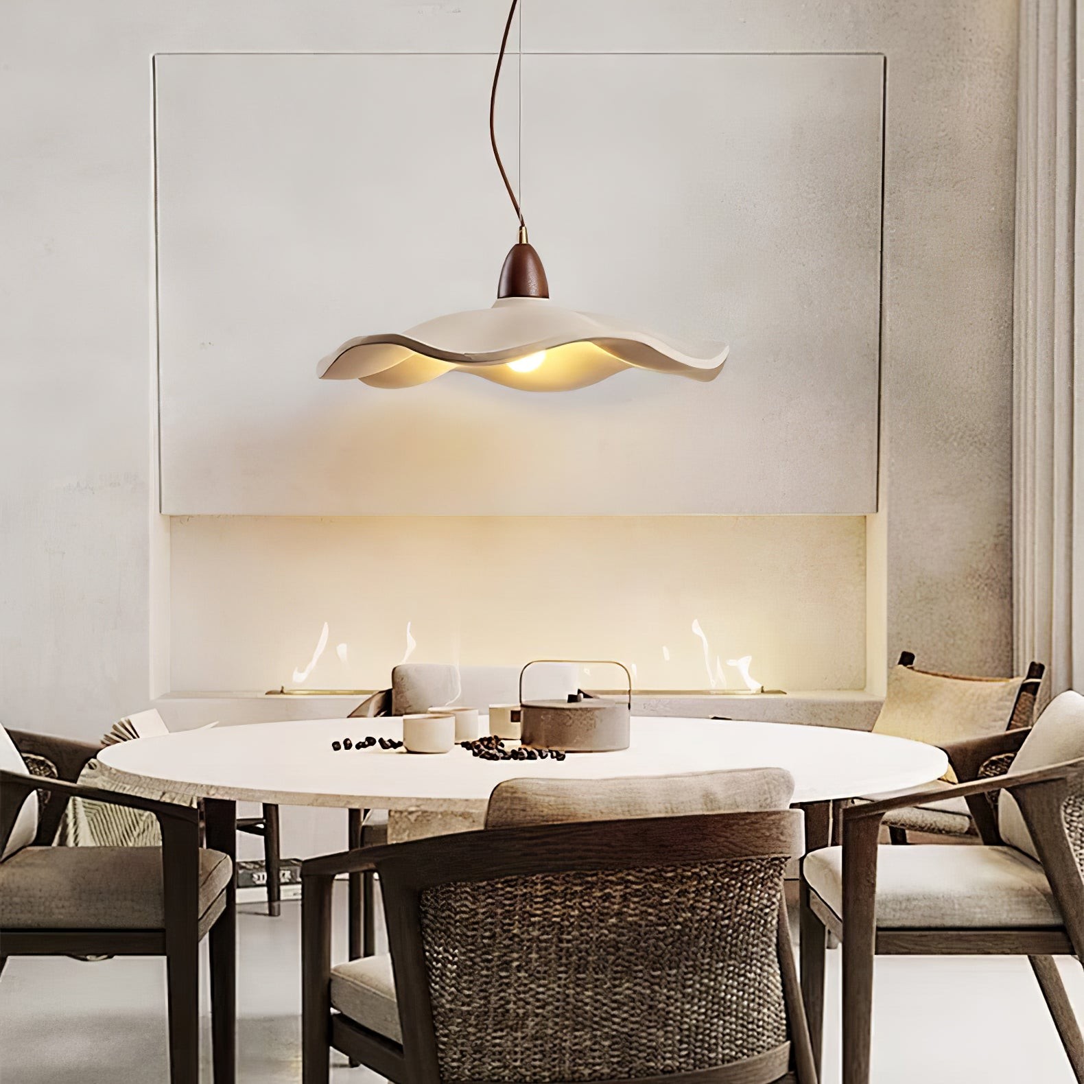 Japanese Wabi-Sabi Style Cement Wave Pendant Lamp M565