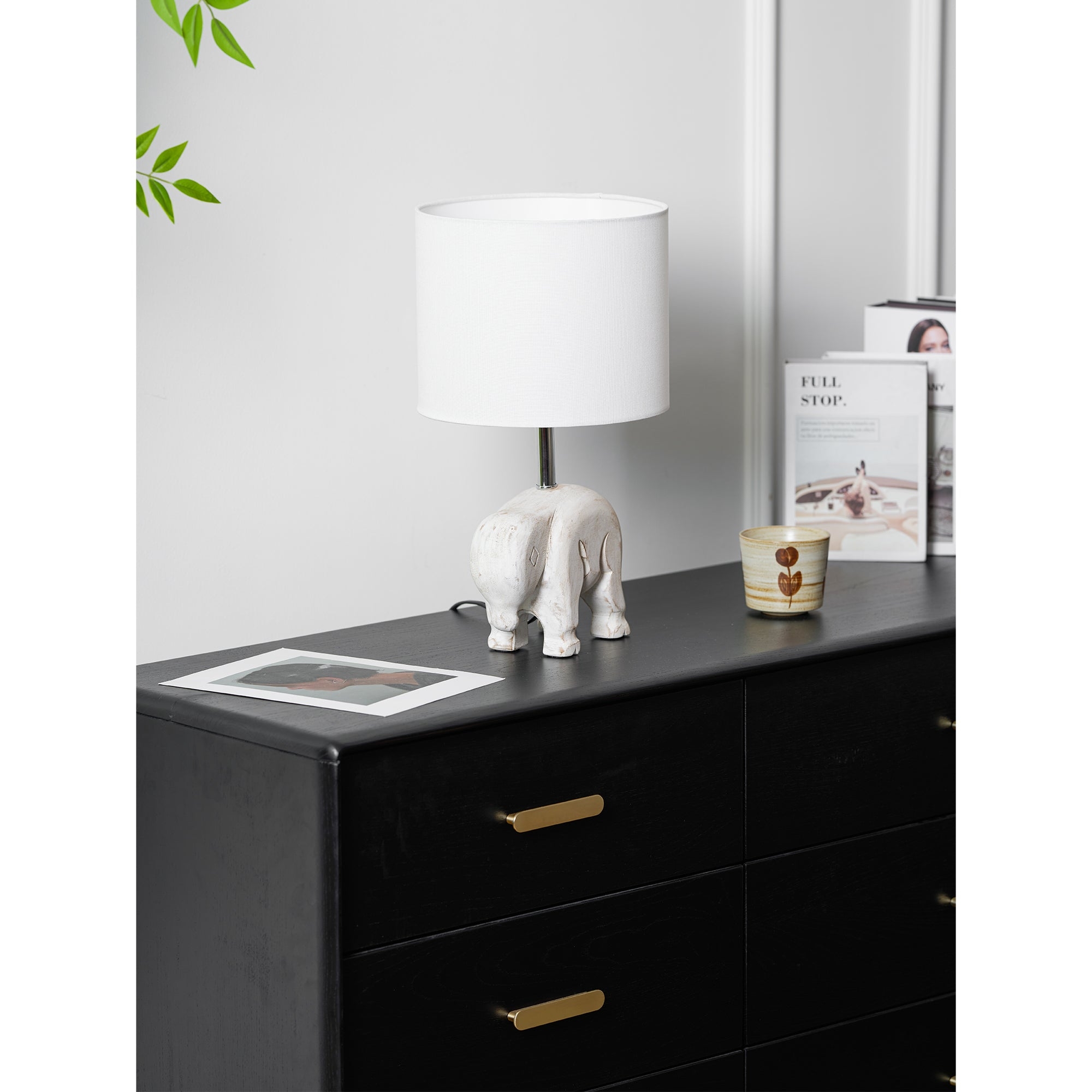Carved Wood Animal Table Lamp T1745