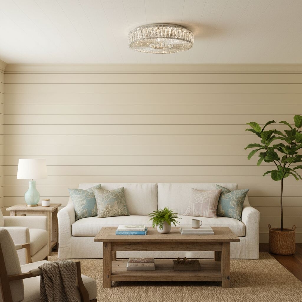 Glomar Glass Round Flush Ceiling Light - Modern Metal Glass Finish Living Areas T542
