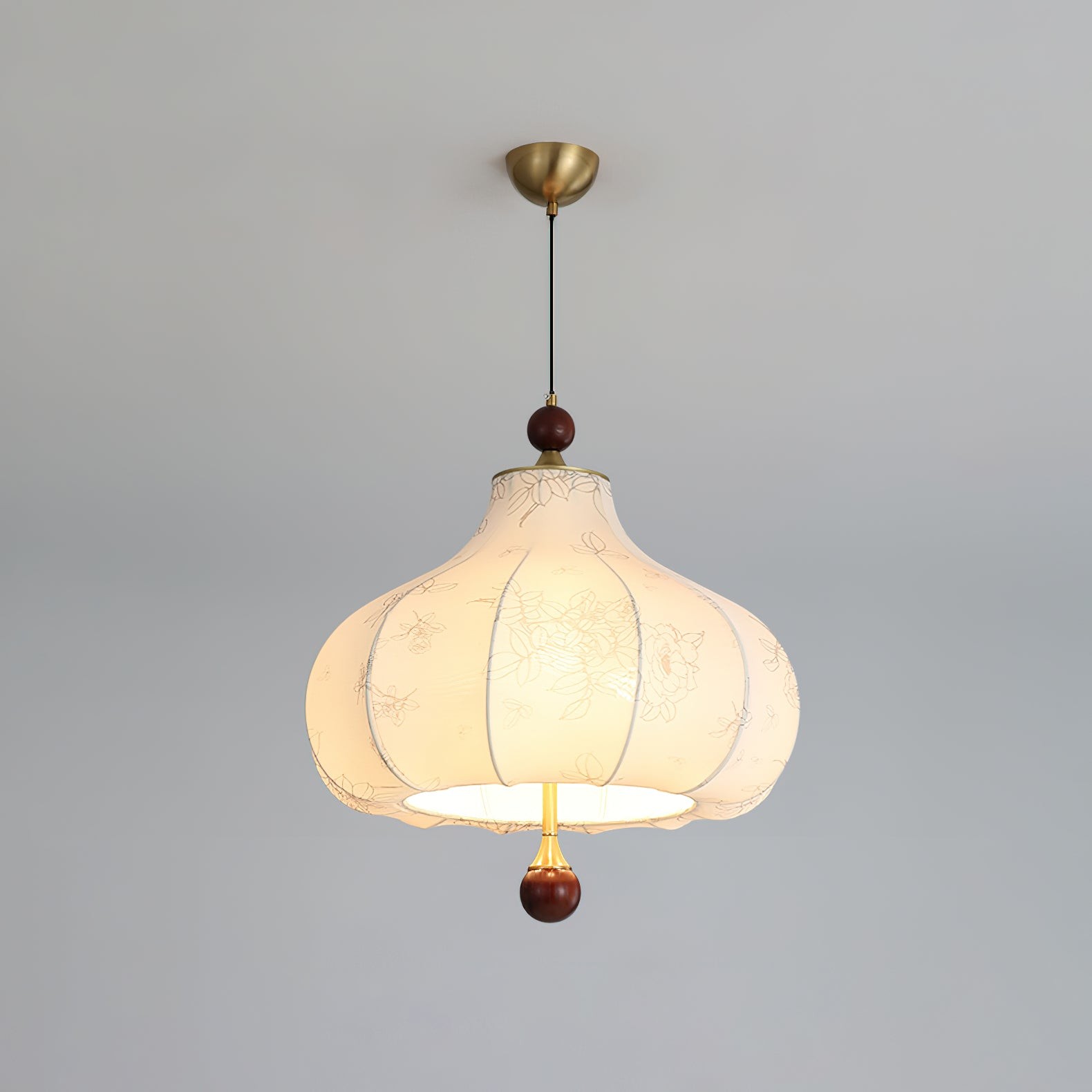 French Retro Fabric Pattern Pendant Lamp M562