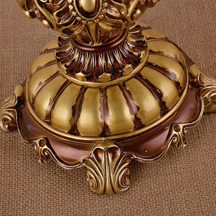 Pastoral Flower Lampshade Carved Table Lamp M497