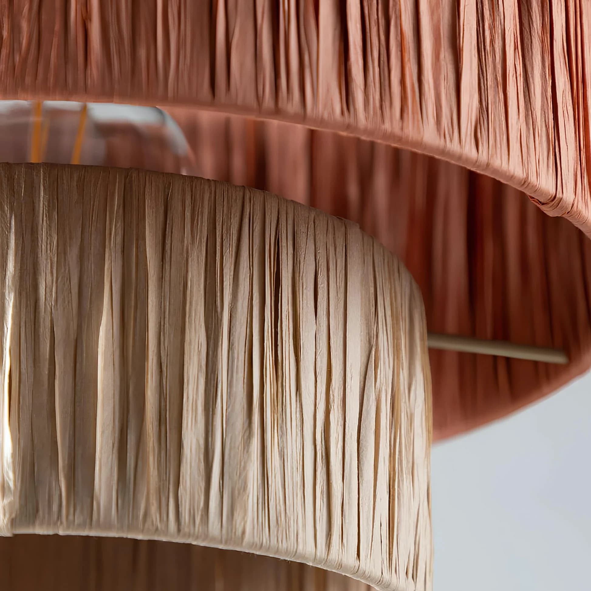 Handwoven Raffia Pendant Light – Boho Chic Natural Lighting S239