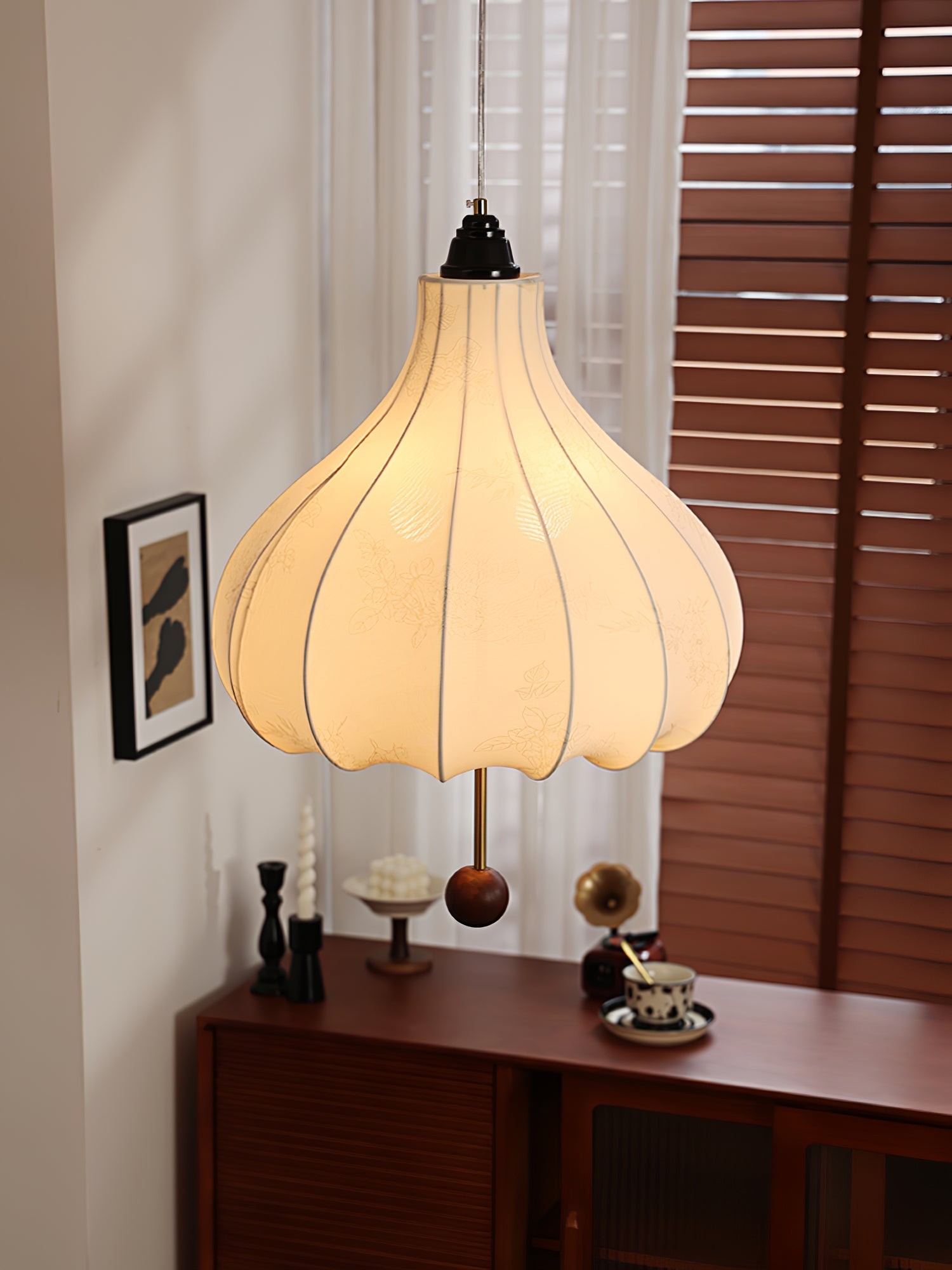 Retro Chestnut Fabric Pendant Light M465