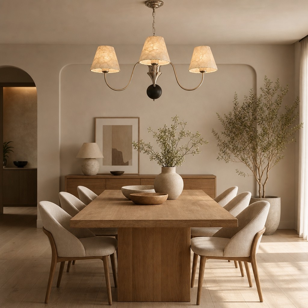 Micahell Capiz Shell Branch Chandelier - Sculptural Coastal Lighting for Modern Interiors T2220