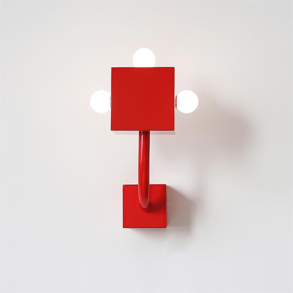 Red Cube Metal Wall Lamp M239