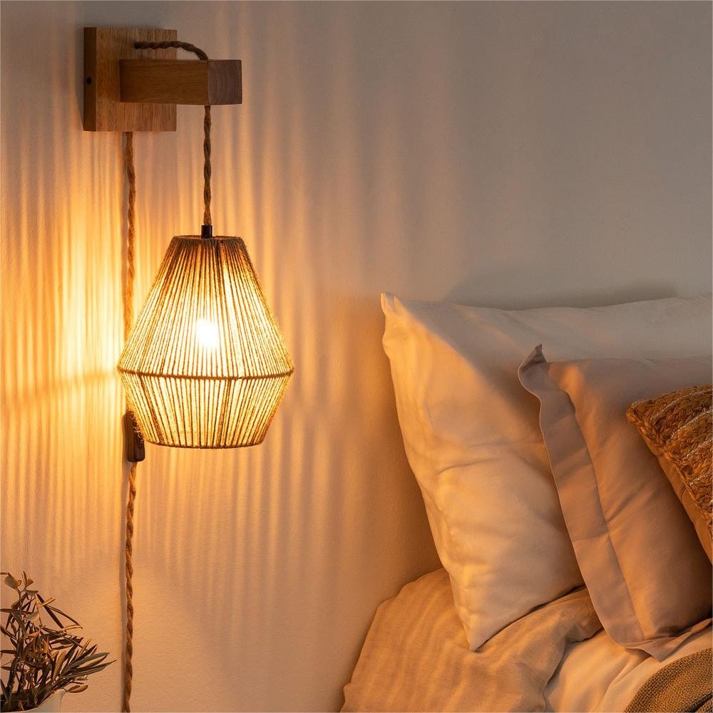 Natural Rope Design Wall Lamp for Bedroom
