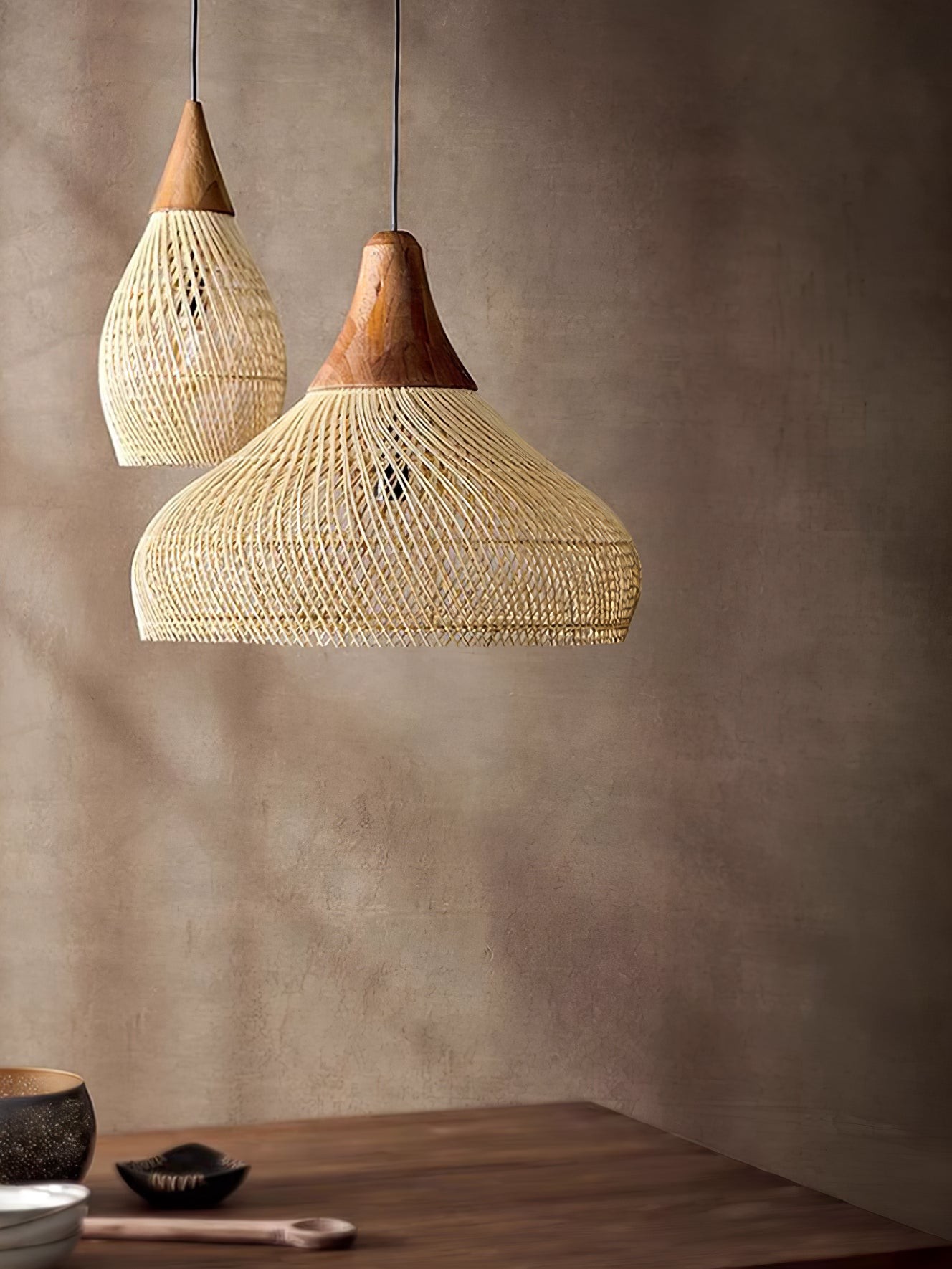 Harp Braided Rattan Pendant Lamp T048