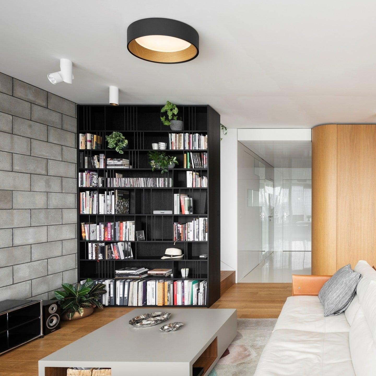Japanese Minimalist Creative Wood Grain Round LED Ceiling Lamp M321