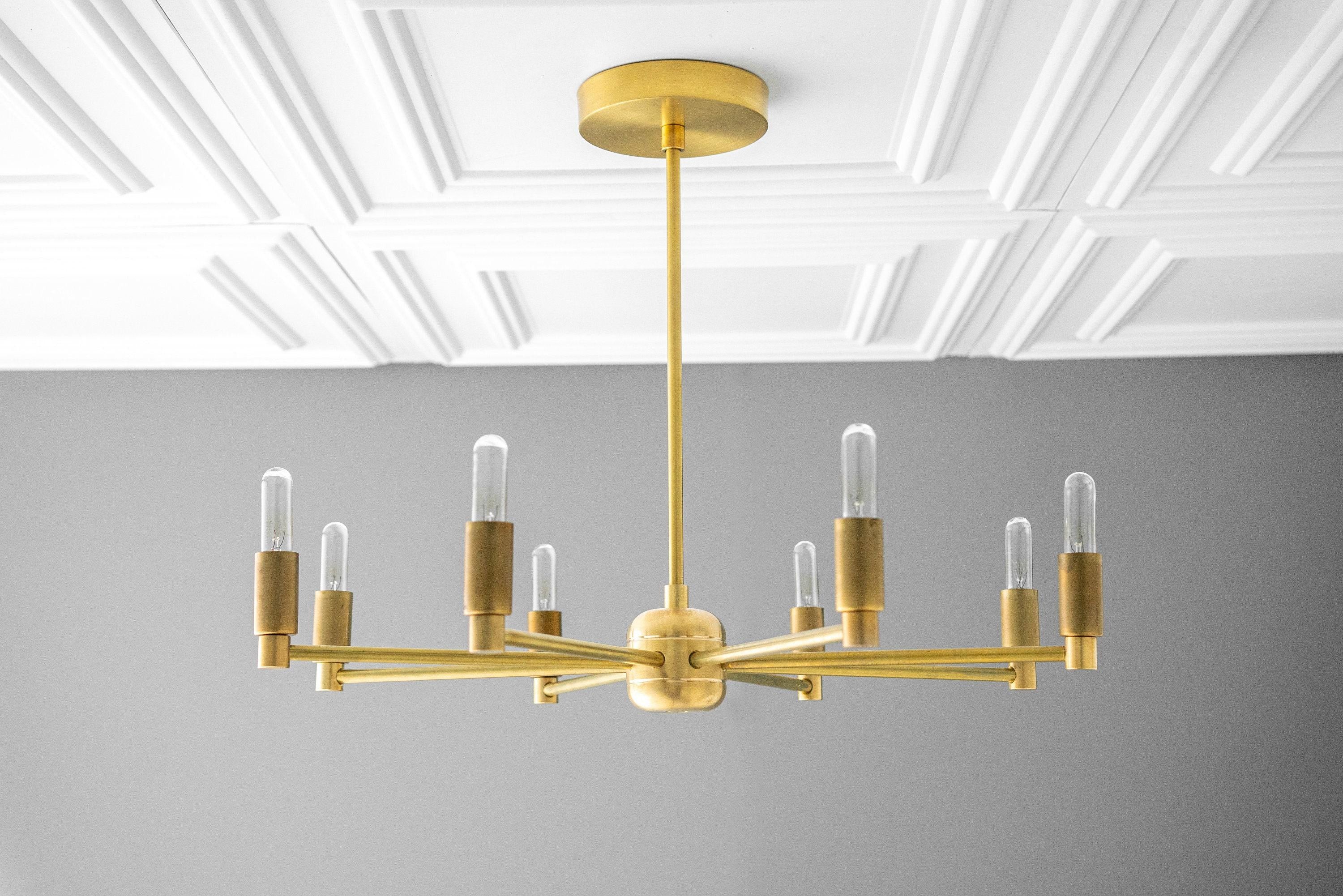 Mobilux Line Modern Chandelier - 8 Arm Mid Century Hanging Light T338