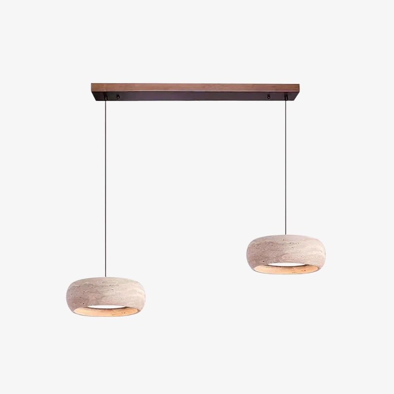 Travertine Donut Pendant Light – Minimalist Stone Lamp for Dining Room S410