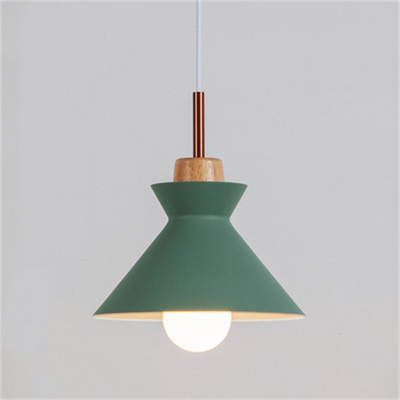 MULTI Scandinavian Metal Wood Macaroon Pendant Light for Bedroom S32