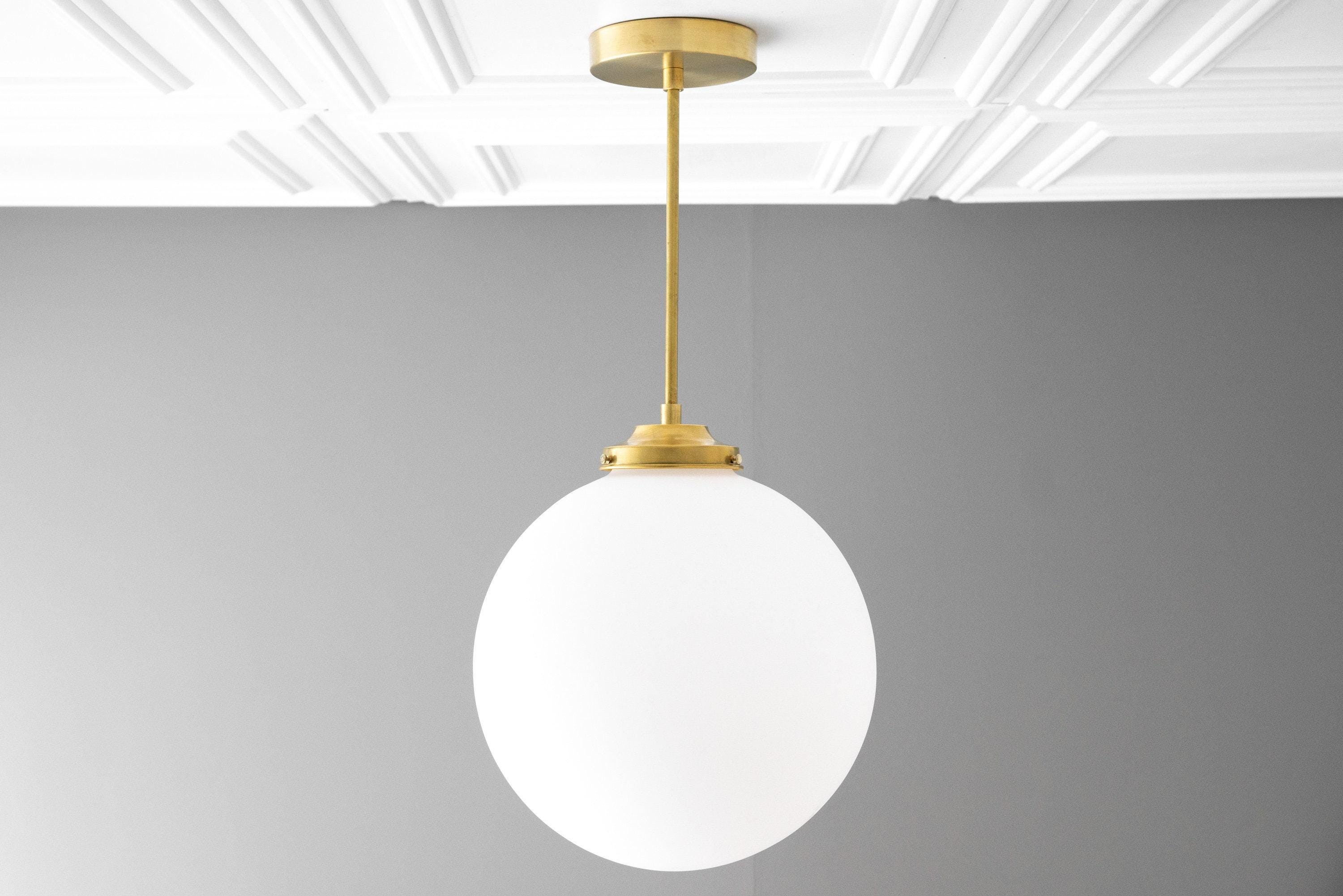 Glorica Glass 12 Inch Globe Ceiling Light - Frosted Glass Art Deco Pendant And Flush Mount T362