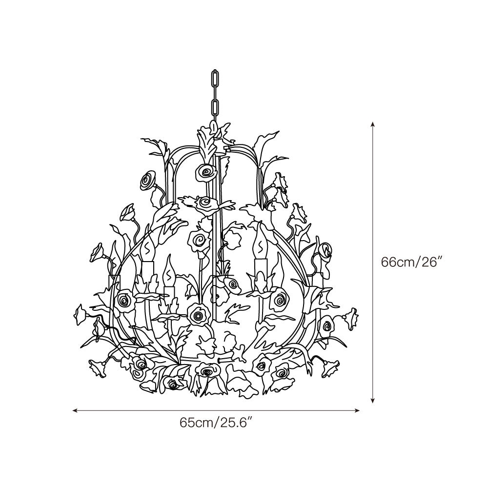 Ceramic Rose Chandelier T1897