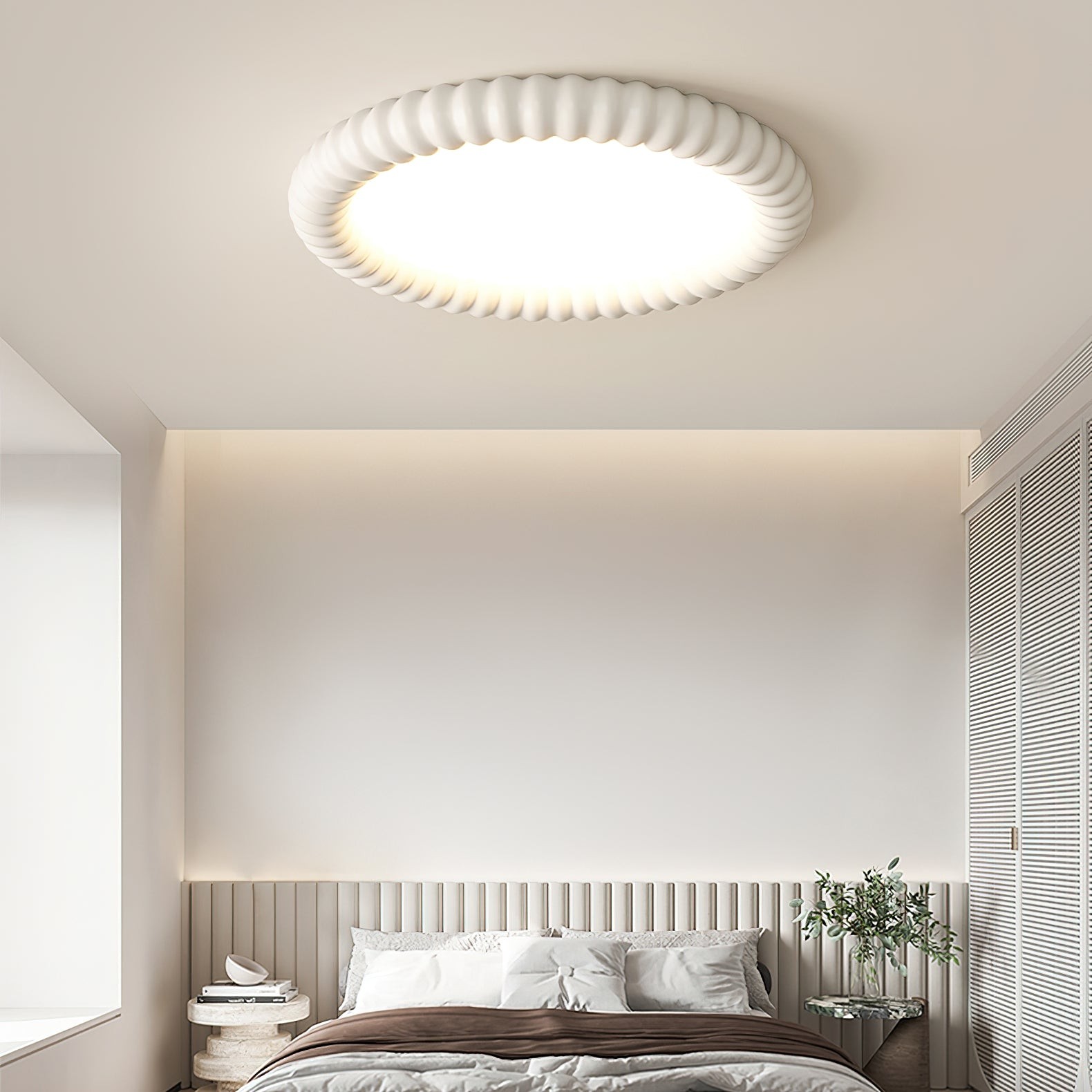 Cream Style Ripple Ring Ceiling Lamp M421