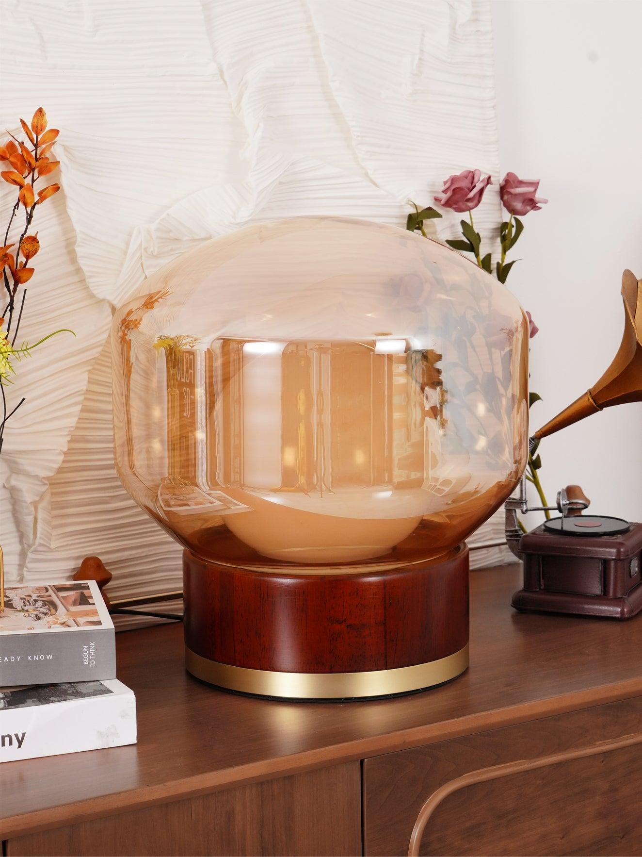 Simple Creative Wood Orb Table Lamp M423