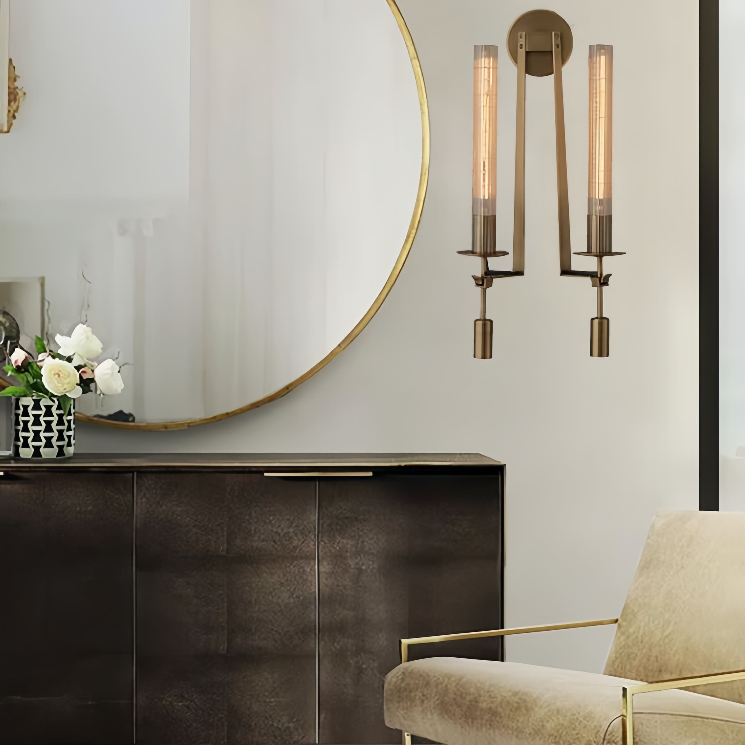 Ribbed Glass Wall Lamp with Slim Metal Base – Classic Meets Modern S229