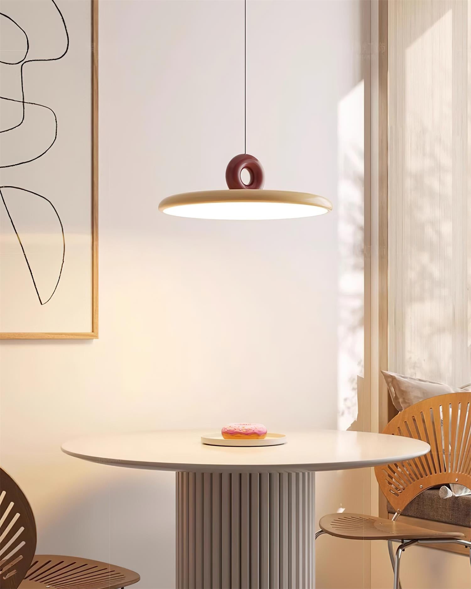 Cream Style Vertical Flying Saucer Pendant Lamp M167