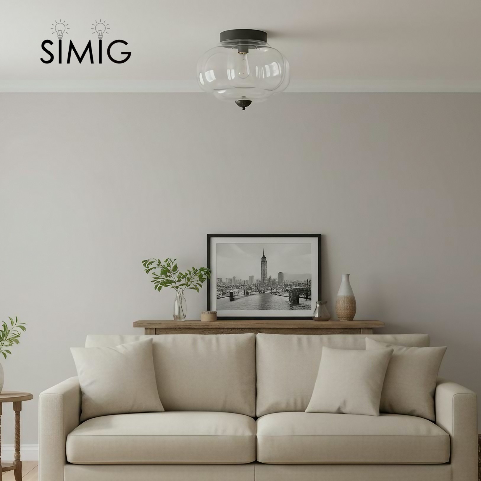 Eloise Ceiling Light - Elegant Retro Brass Ceiling Light for Living Room G55