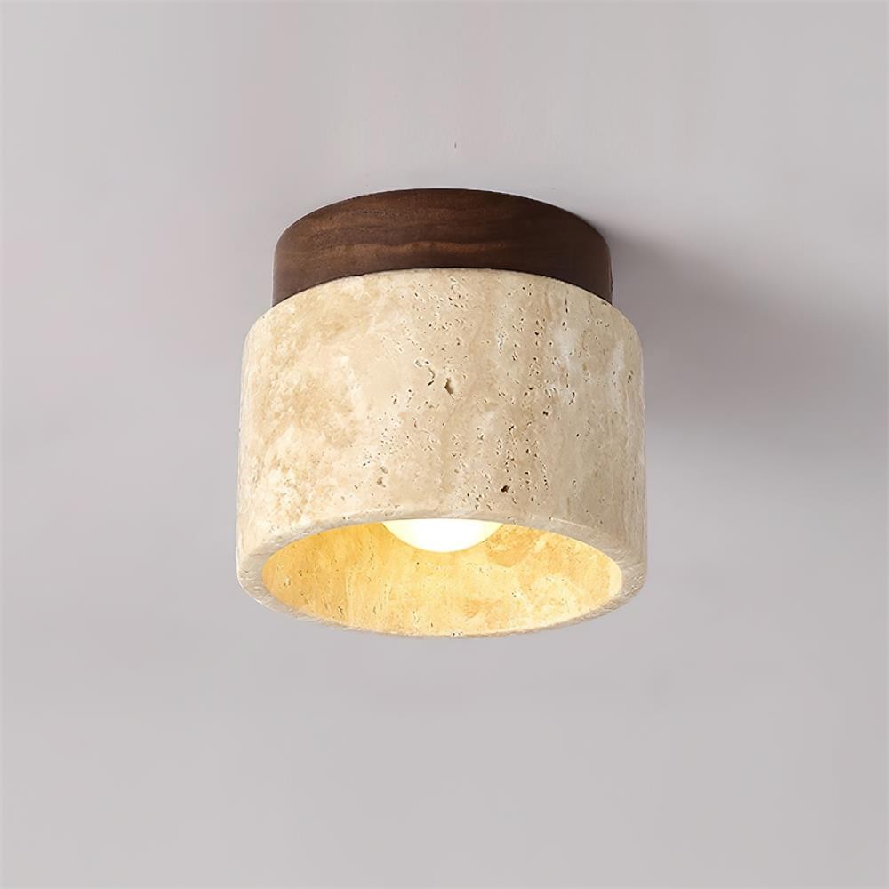 Travertine and Wood Design - Nordic Ceiling Light for Modern Spaces M98