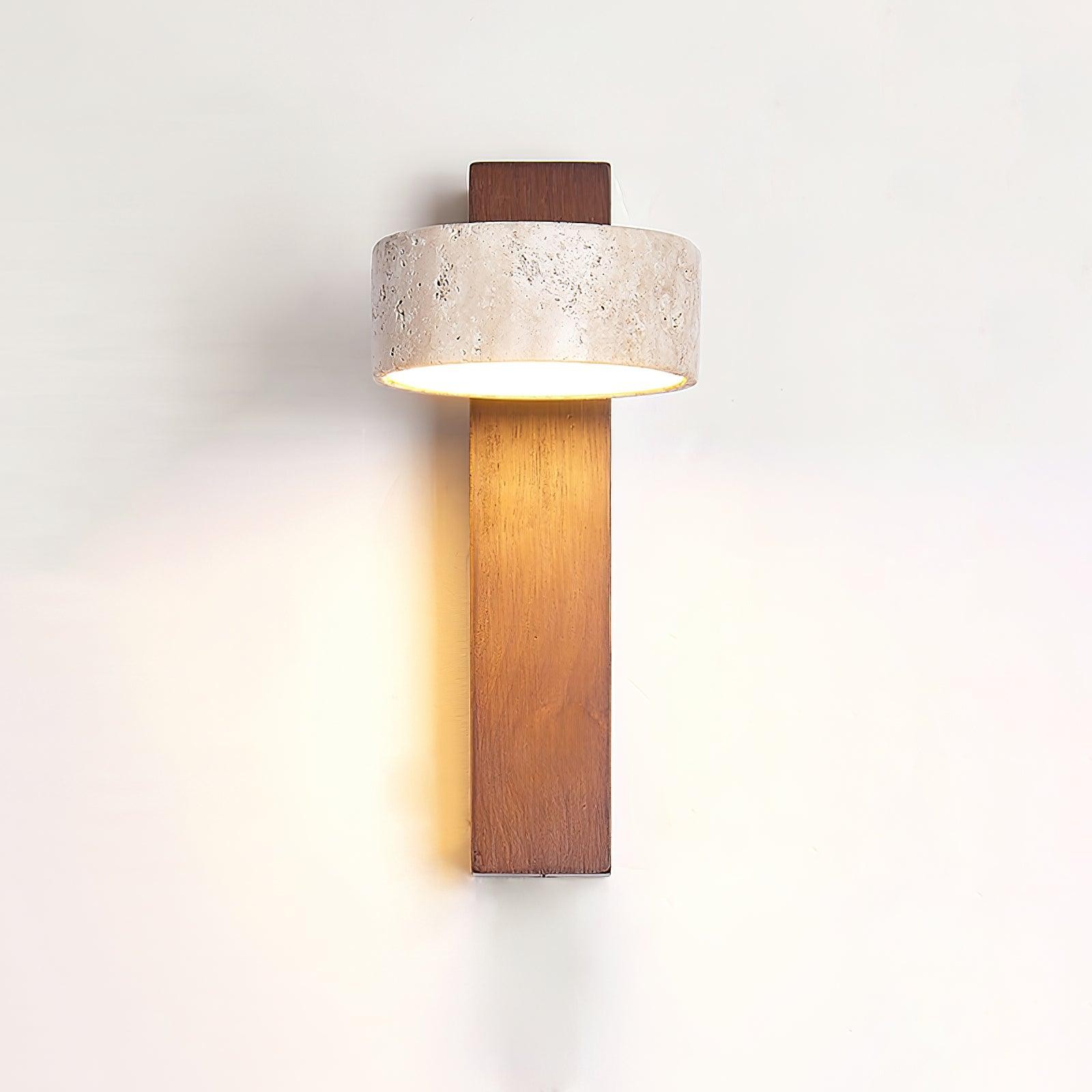 Travertine Cylinder Shade Lamp - Vintage Wall Sconce for Hallway M13
