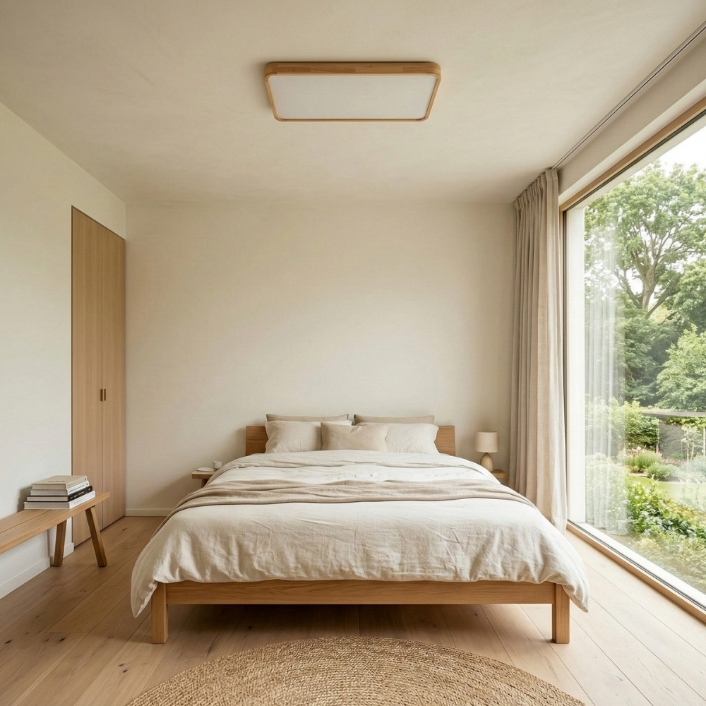 LignoForma Geometric Shape Ceiling Light - Contemporary Wood LED Ceiling for Bedroom and Lounge T1107
