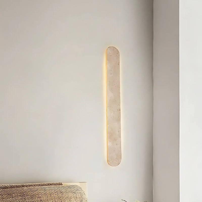 Waterproof LED Long Strip Travertine Wall Lamp - Japanese Style Minimalism S325