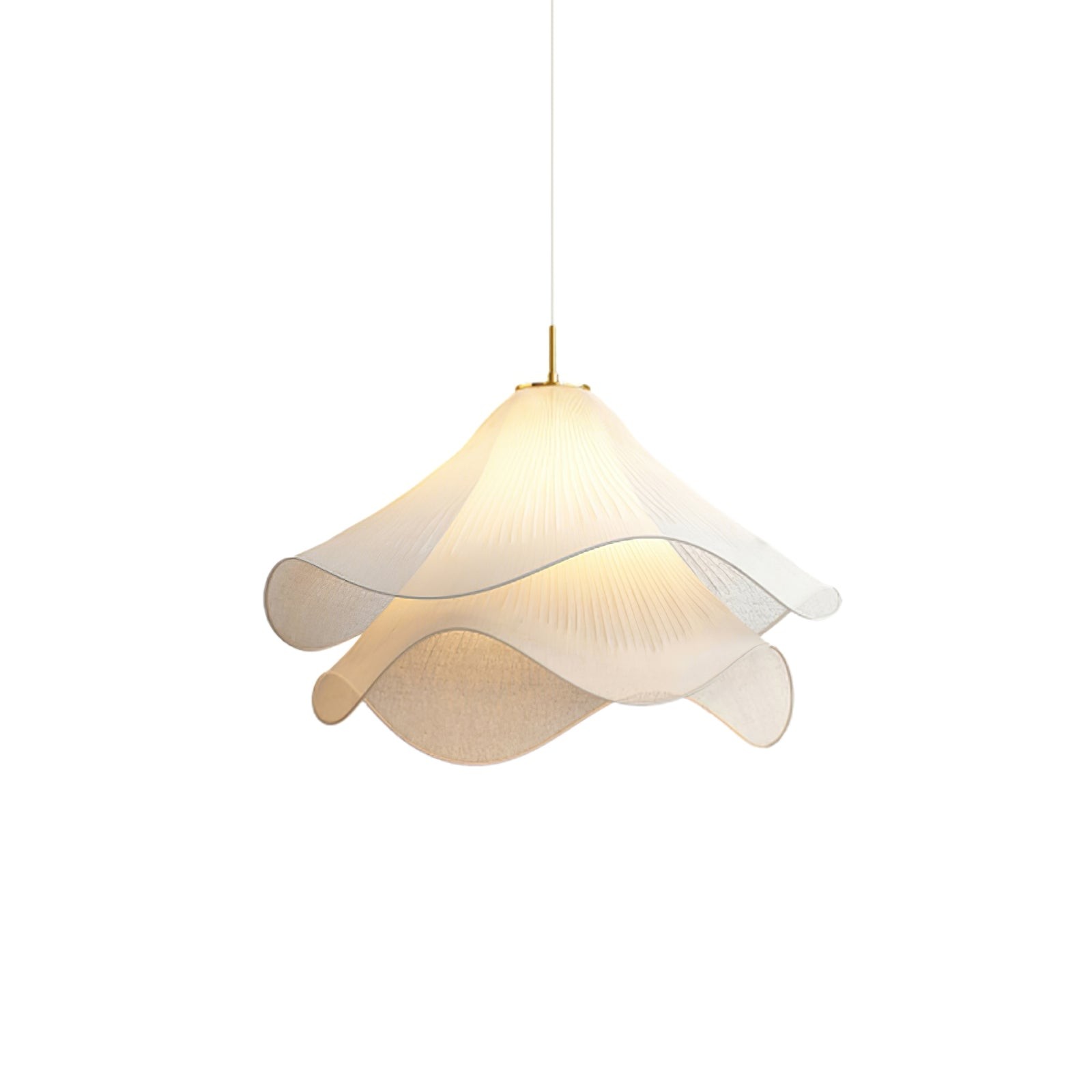 Ethereal Bloom Flower Pendant Light - Elegant White Fabric Pendant Light T087