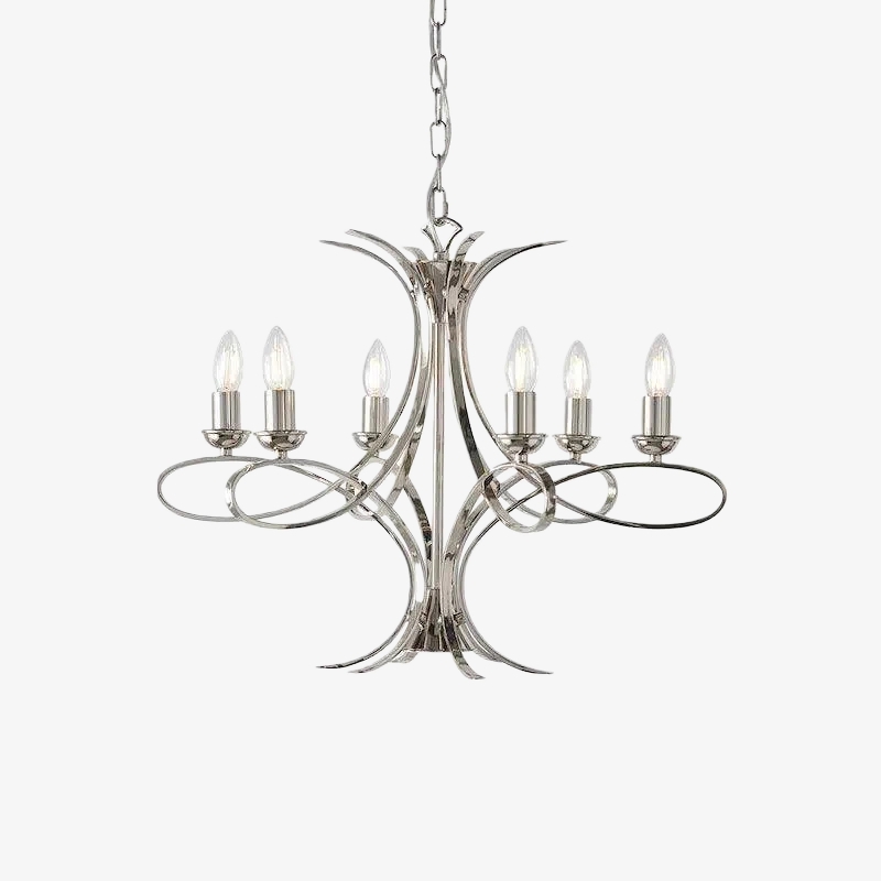 Foline Geometric Light Chandelier - Nickel Finish Ambient Glow for Hallways and Kitchens T1012