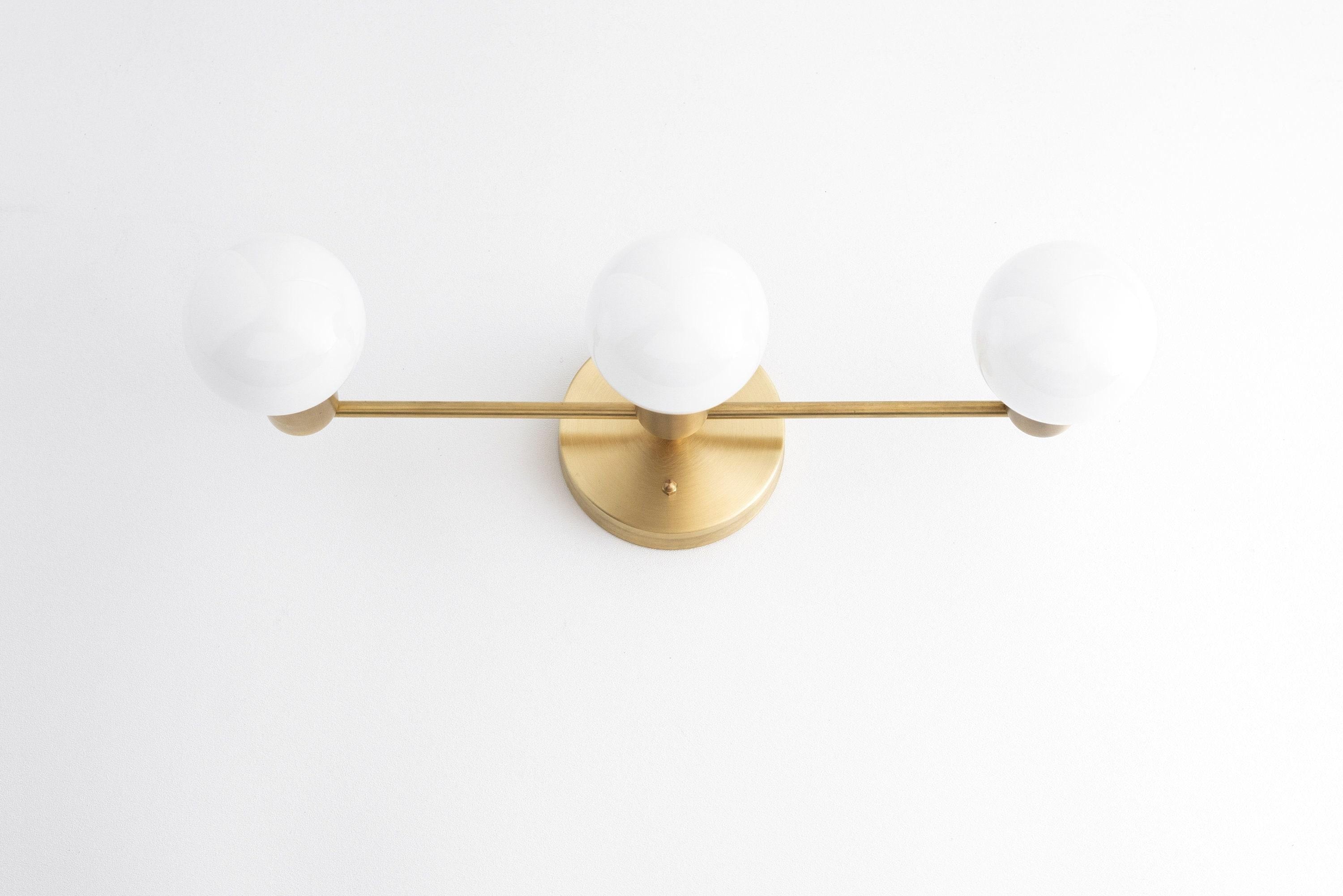 Glorica Glass Mid Century Modern Vanity Light - 3 Light Wall Fixture T385