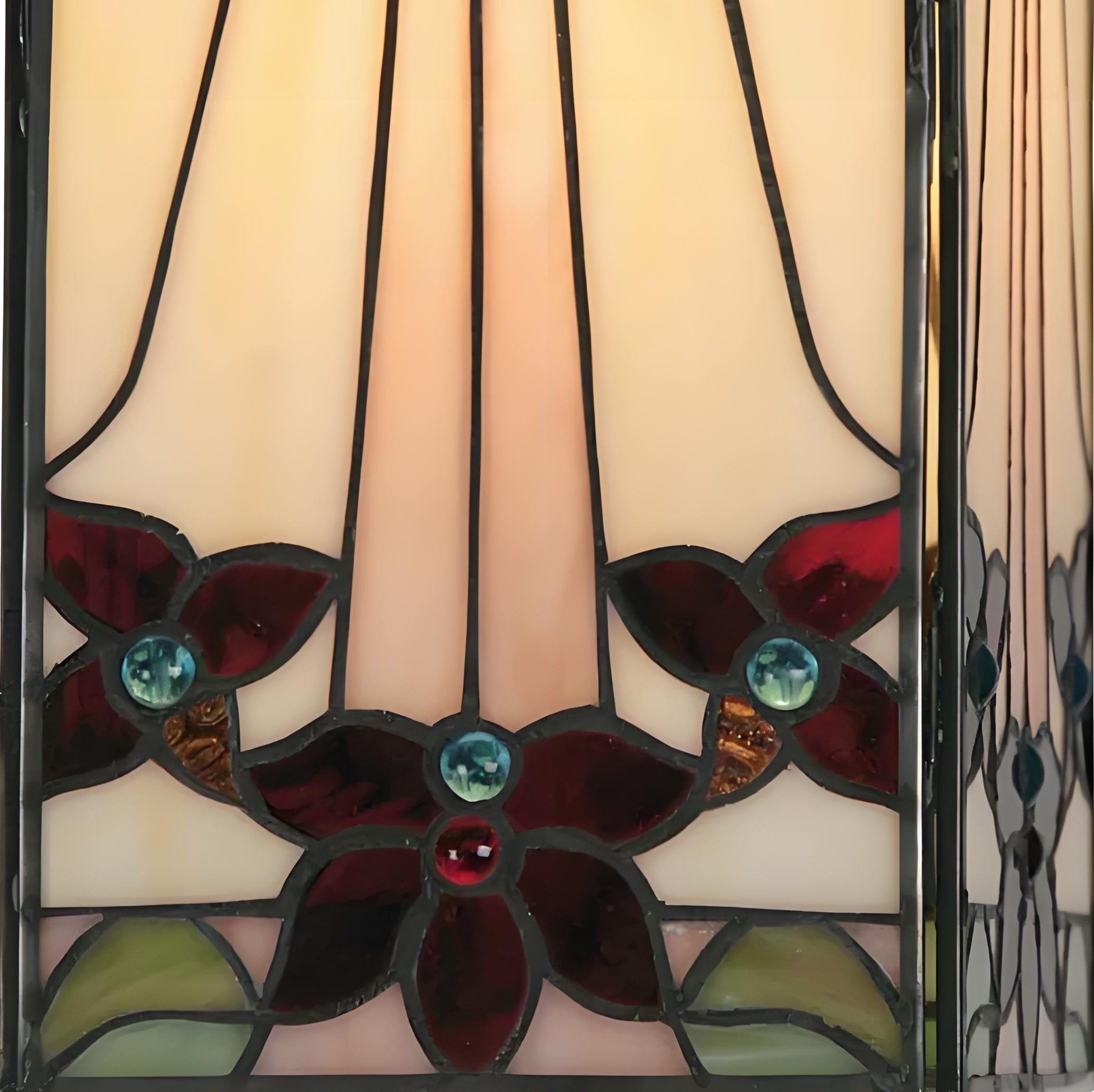 TF Camillo Mosaic Tiffany Glass Pendant Light - Square Lantern Shade - Artisan Home Décor Accessory T1025