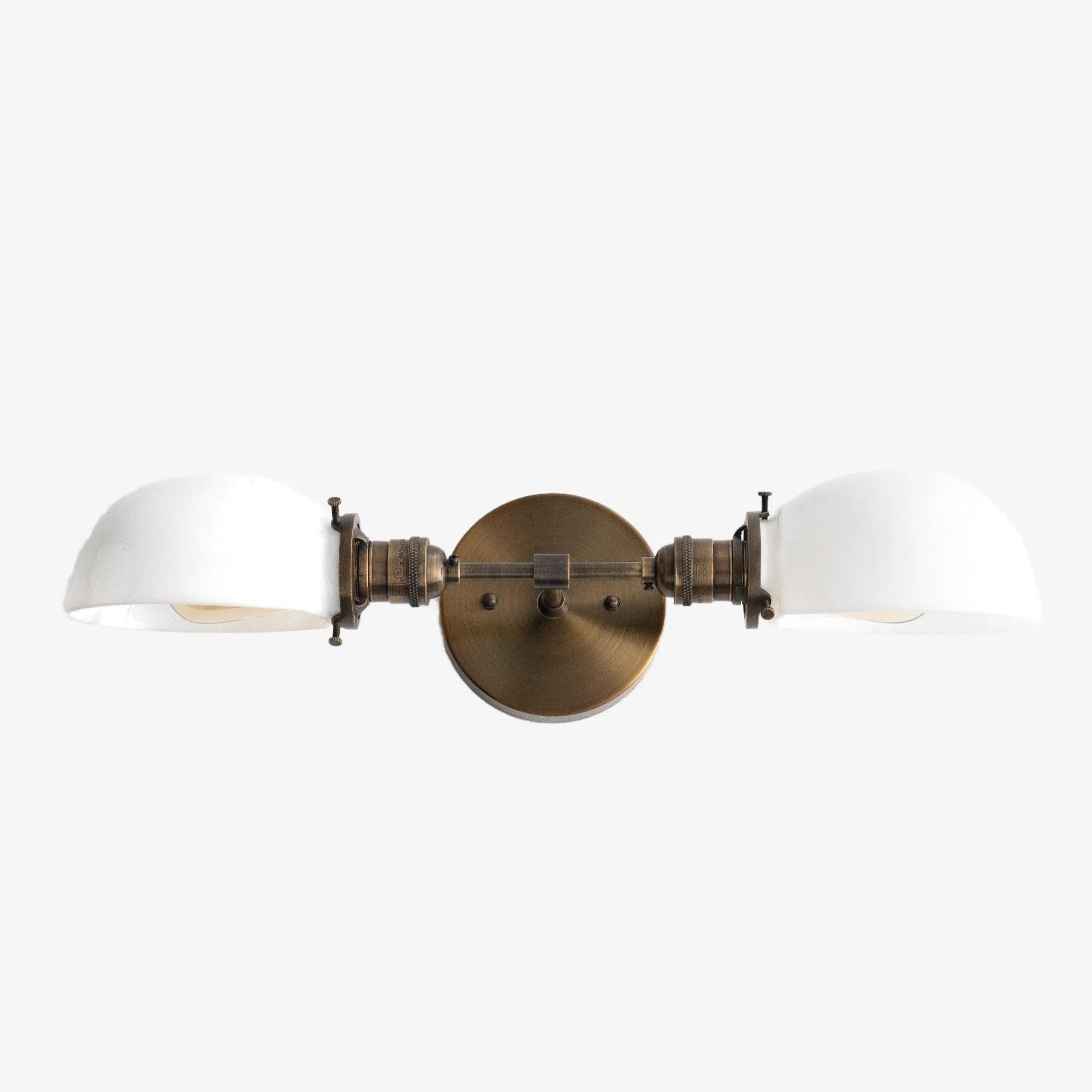 Ornato Luxe Mid-Century Vanity Light - Brass Bathroom Fixture with Opal Glass T326