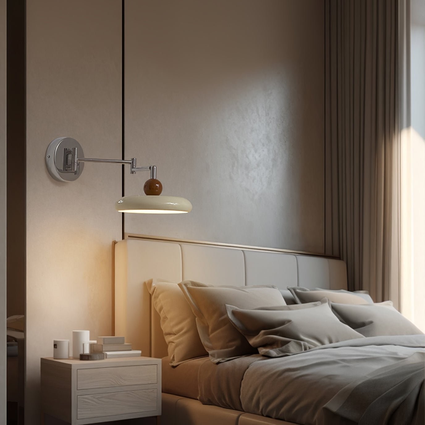 Minimalist French Creative Cream Style Rotatable Swing Arm Wall Lamp M355