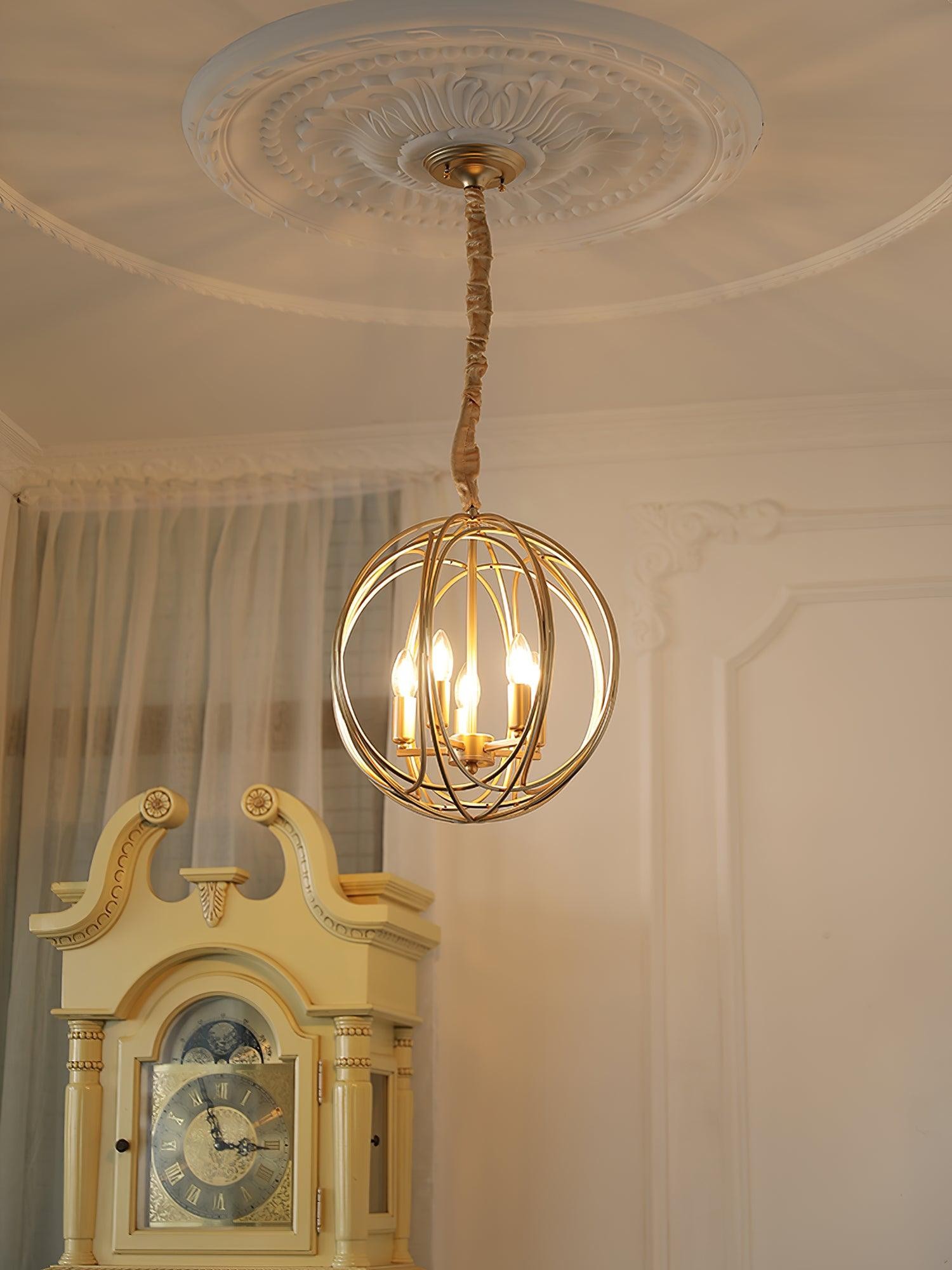 Hollow Metal Line Retro Pendant Light M526
