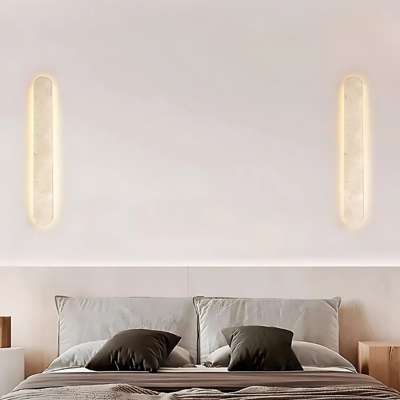 Waterproof LED Long Strip Travertine Wall Lamp - Japanese Style Minimalism S325