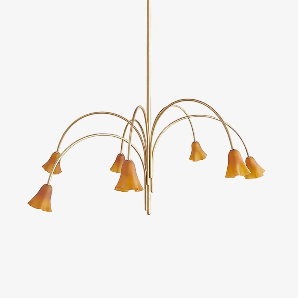 Bellina Lily Glass Flower Chandelier - Romantic Lighting for Interior T280
