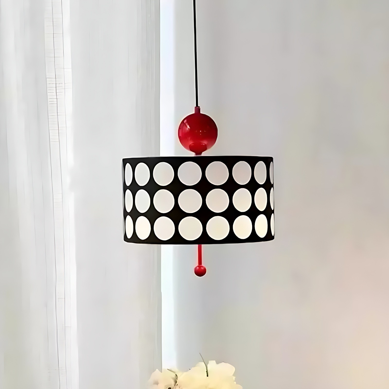 Polka Dot Lattice Pendant Lamp - French Vintage Light for Dining M165