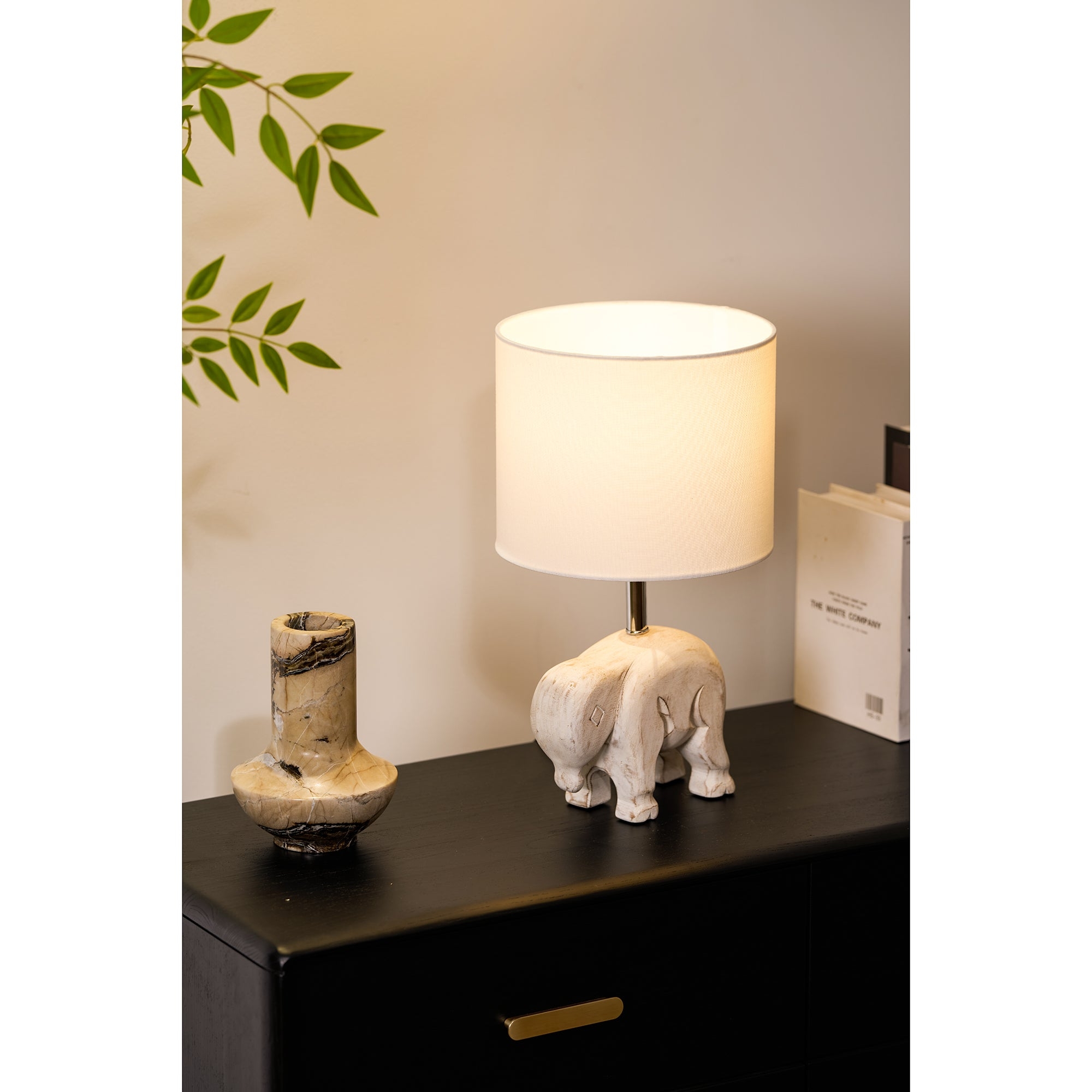 Carved Wood Animal Table Lamp T1745