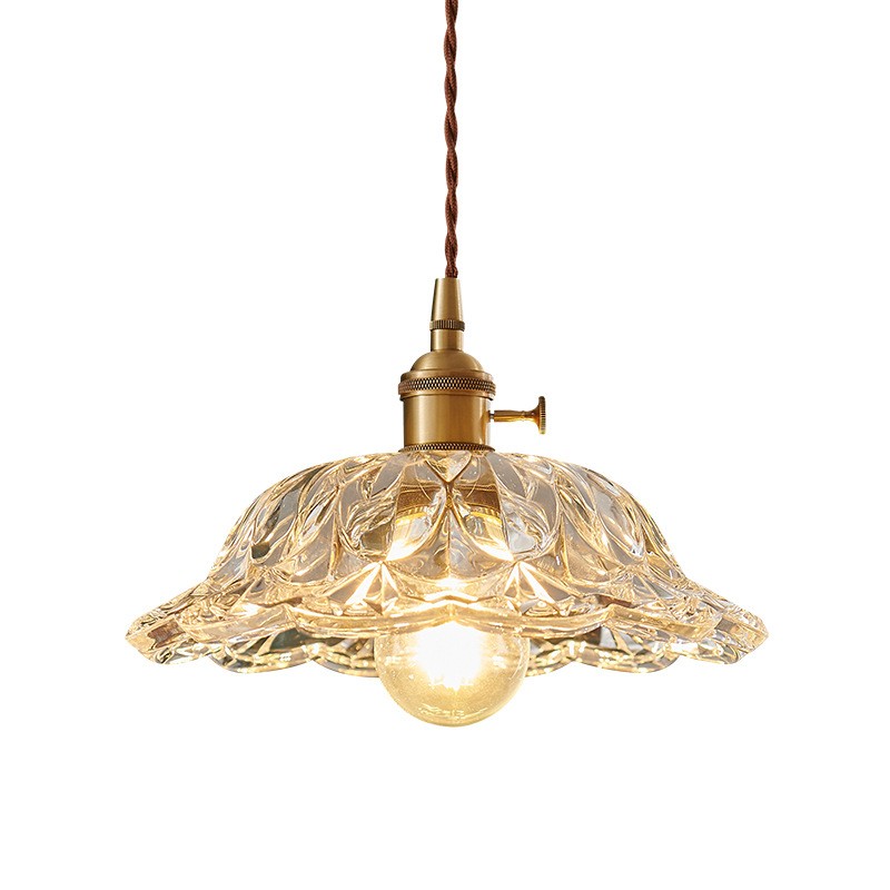 Nordic Vintage Flower Glass Pendant Light S67