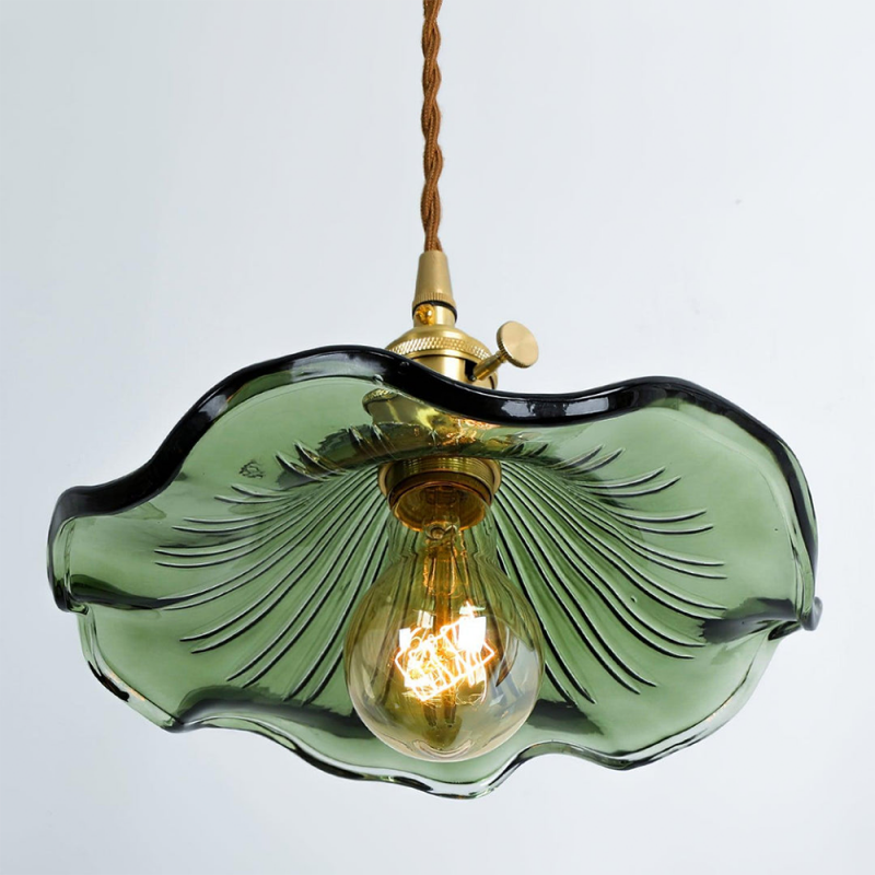 Vintage Glass Hibiscus Flower Pendant Light S129