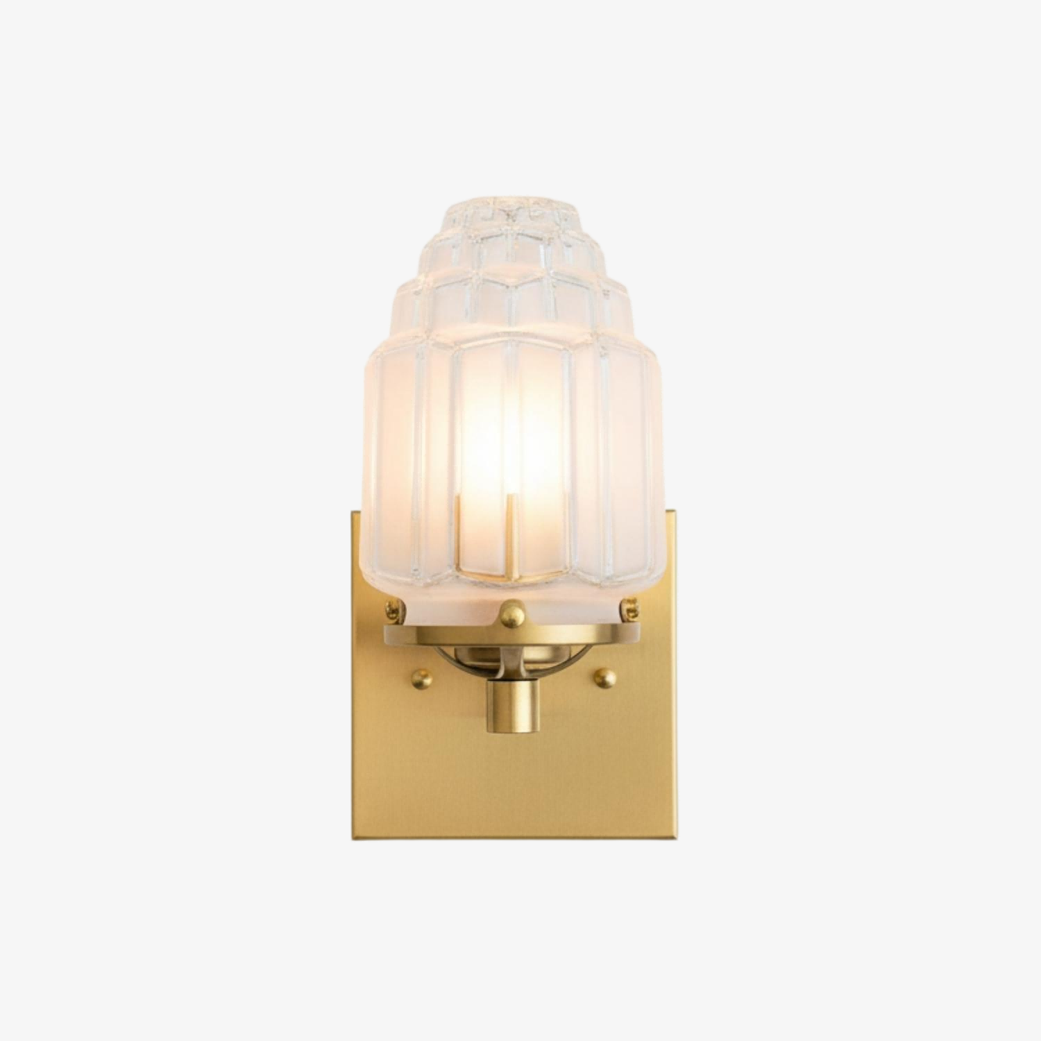 Tierlux Glass Art Deco Wall Sconce - Glass Frosted Globes with Skyscraper Globe T294