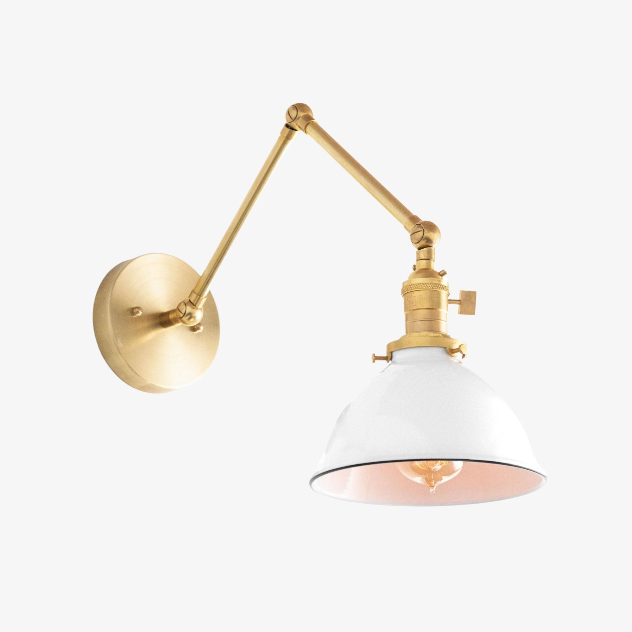 Conique Metal Vintage Industrial Swing Arm Wall Lamp - Adjustable Dome Shade for Study T313