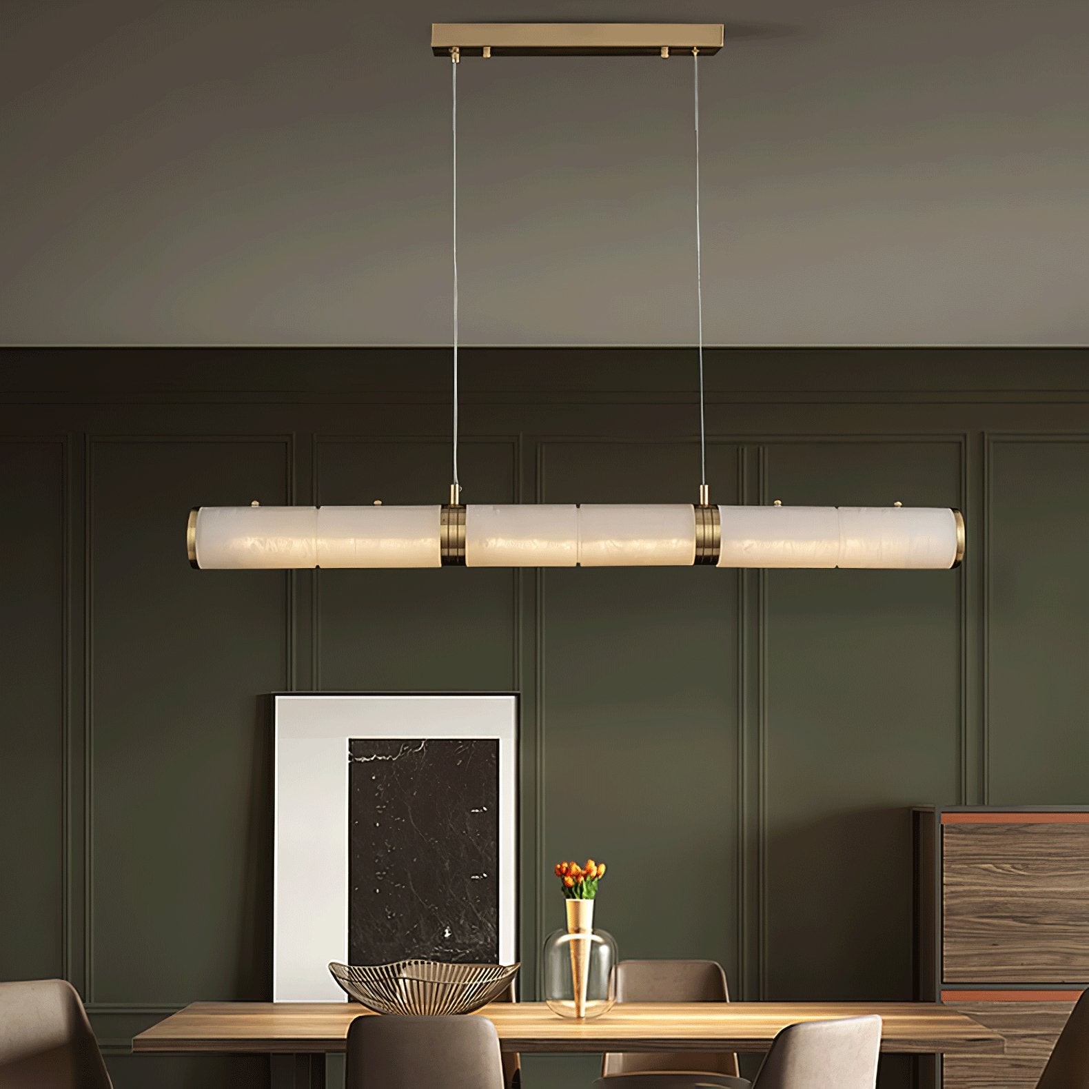 Luxurious Alabaster Beam Pendant Light M581