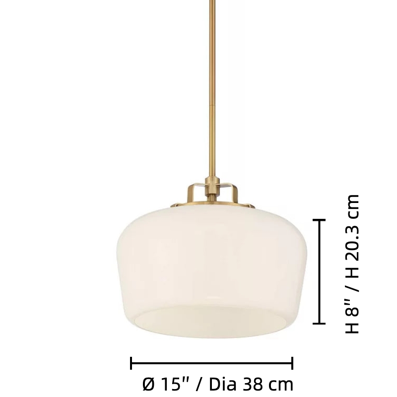 Lirra Opal Glass Pendant Light - Modern Adjustable Metal Drop for Kitchen and Dining T774