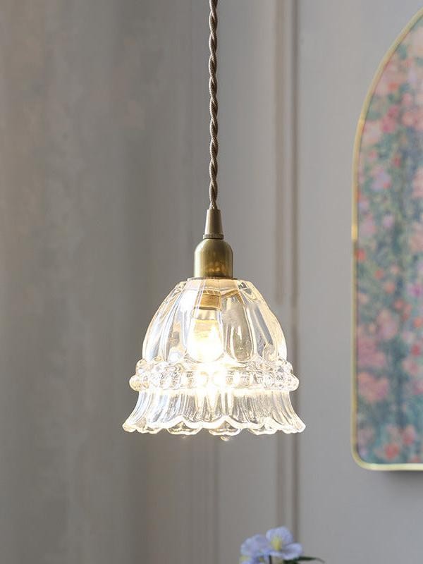 French Pastoral Jellyfish Glass Pendant Light G67