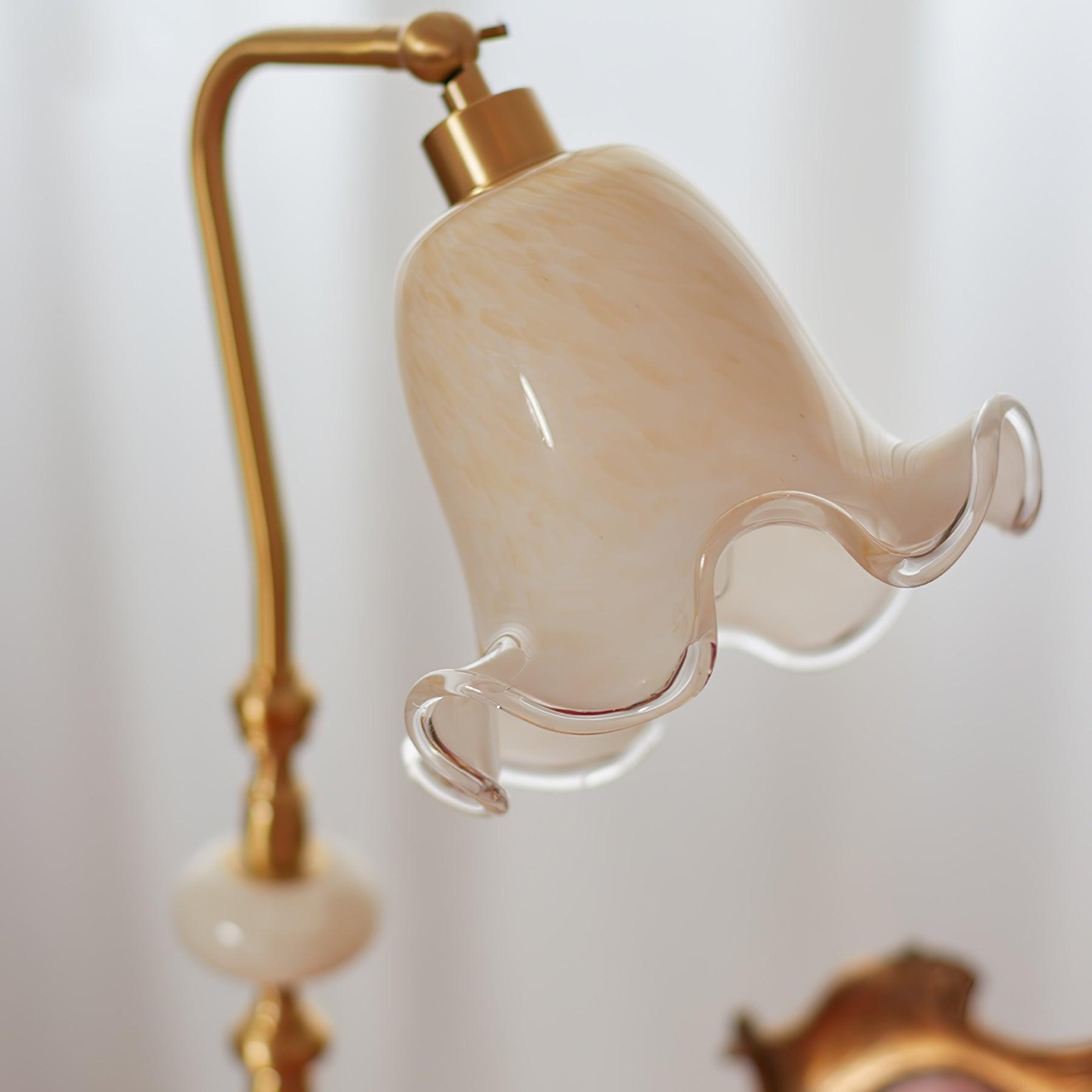 Classic Stylish White Tulip Brass Table Lamp M491