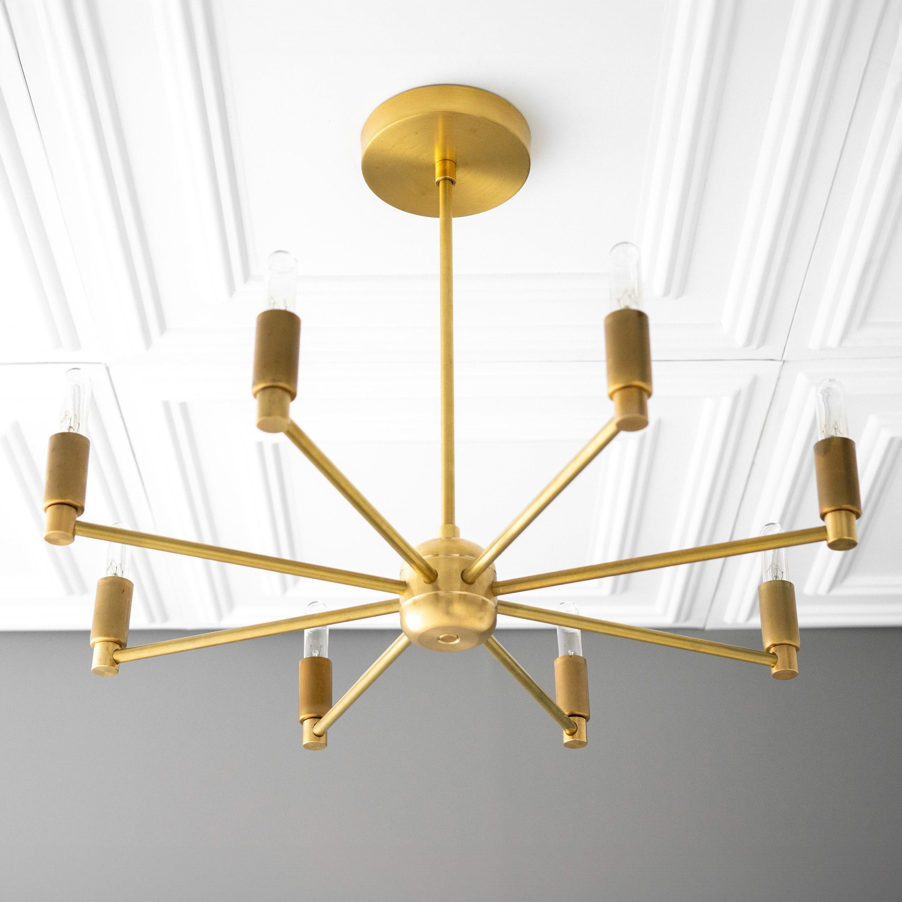 Mobilux Line Modern Chandelier - 8 Arm Mid Century Hanging Light T338
