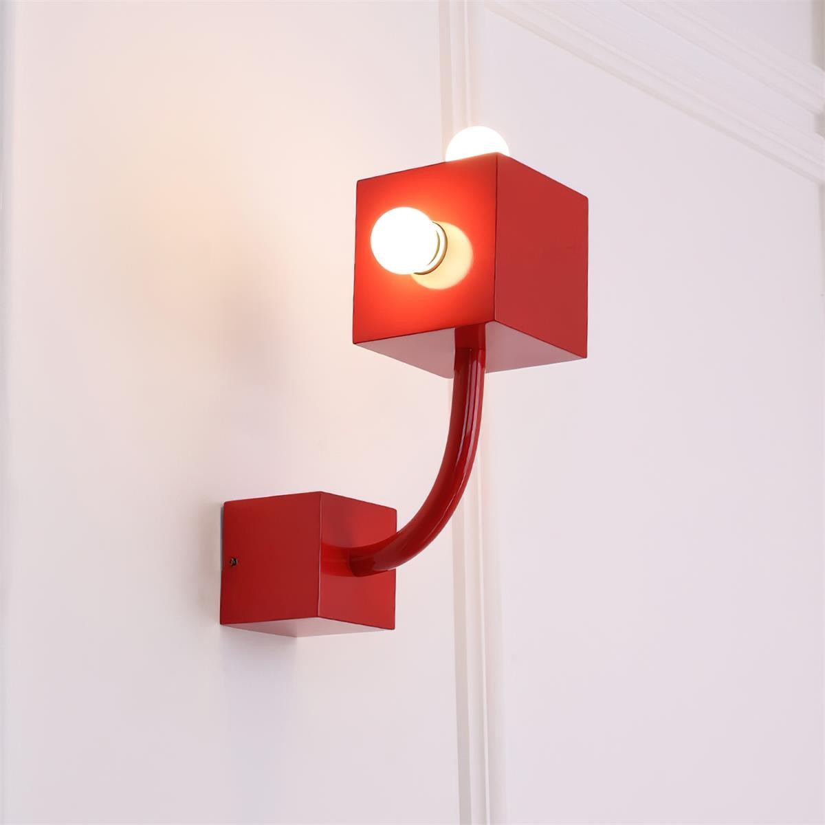Red Cube Metal Wall Lamp M239