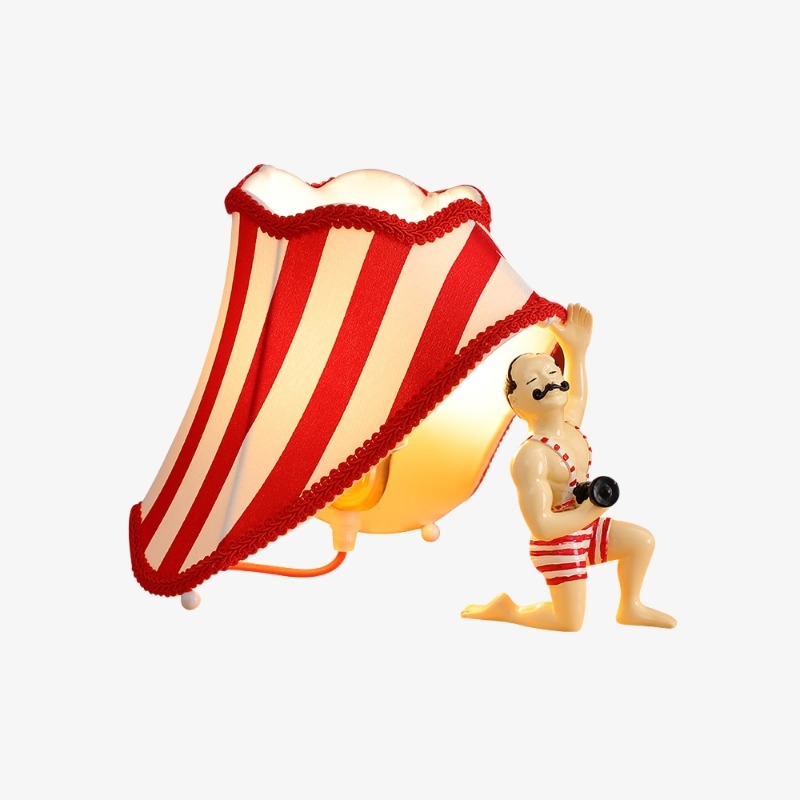 American Retro Circus Strongman Table Lamp – Vintage Accent Light for Bedroom S394